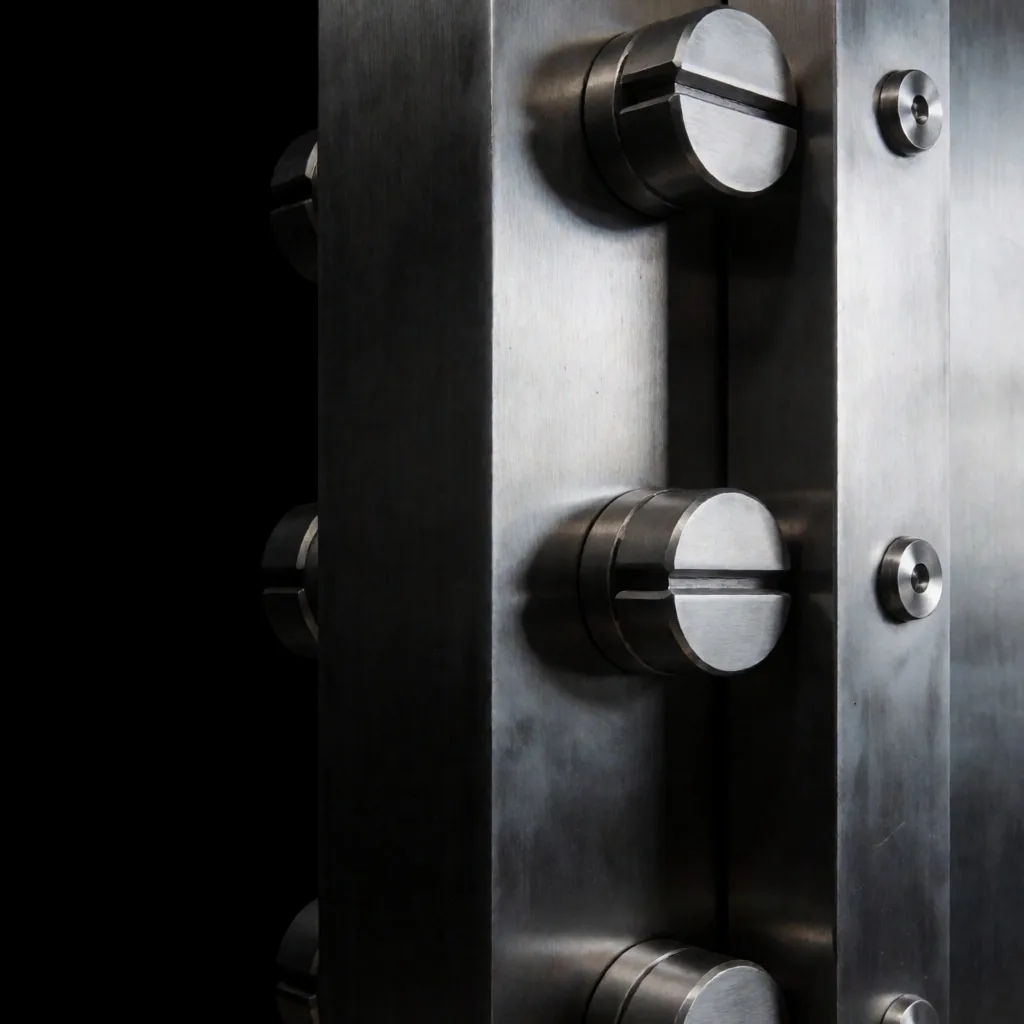 Superficie de acero cepillado de puerta de bóveda industrial